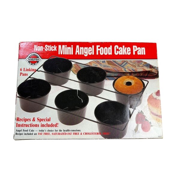 Vintage Norpro Nonstick Mini Angel Food 6 Cavity Cake Pan Model No. 3975 - Picture 1 of 5